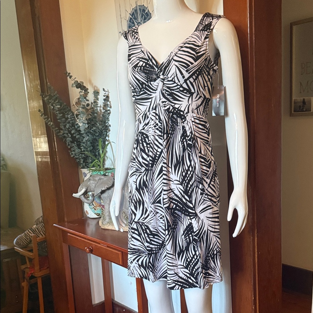 NWT Style&Co size small Black and White Patterned Women's Dress with pockets